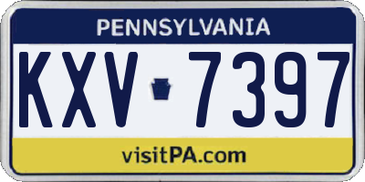 PA license plate KXV7397