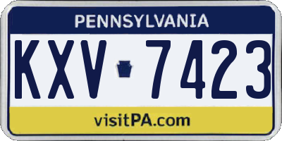 PA license plate KXV7423