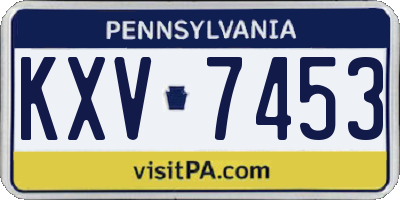PA license plate KXV7453