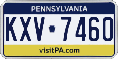 PA license plate KXV7460