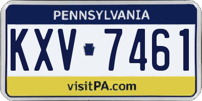 PA license plate KXV7461
