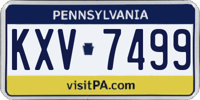 PA license plate KXV7499