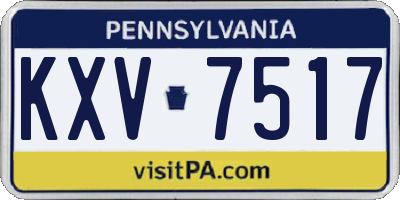 PA license plate KXV7517