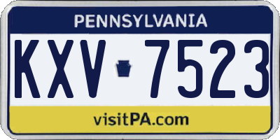 PA license plate KXV7523
