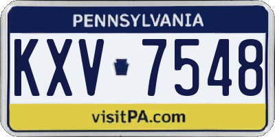 PA license plate KXV7548