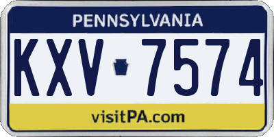 PA license plate KXV7574