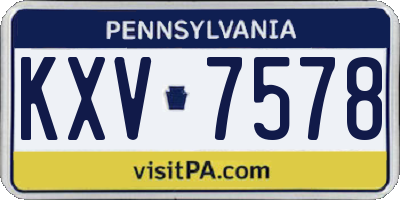 PA license plate KXV7578