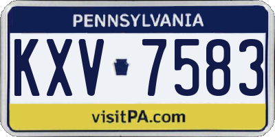 PA license plate KXV7583