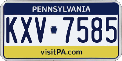 PA license plate KXV7585