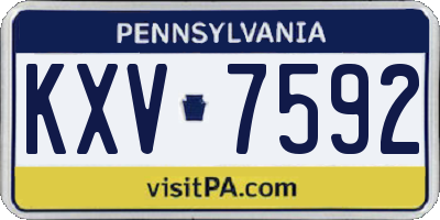 PA license plate KXV7592