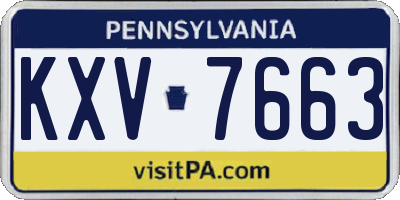 PA license plate KXV7663