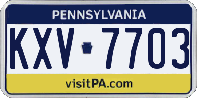 PA license plate KXV7703