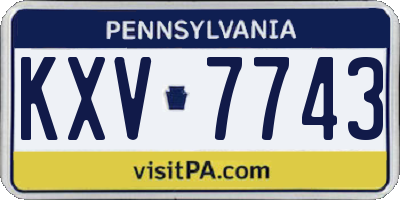 PA license plate KXV7743