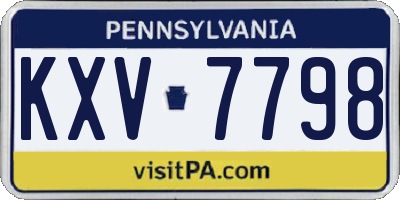 PA license plate KXV7798