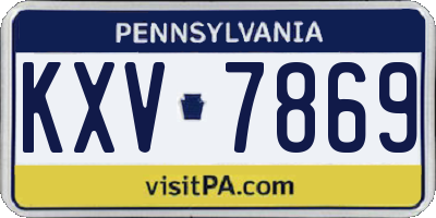 PA license plate KXV7869