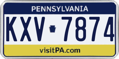 PA license plate KXV7874