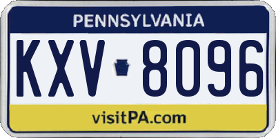 PA license plate KXV8096