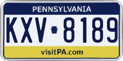 PA license plate KXV8189