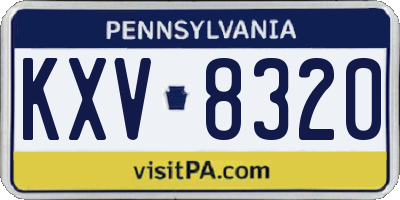 PA license plate KXV8320