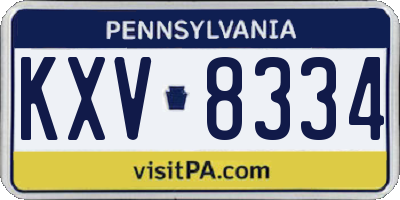 PA license plate KXV8334