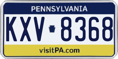 PA license plate KXV8368