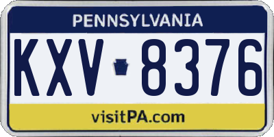 PA license plate KXV8376