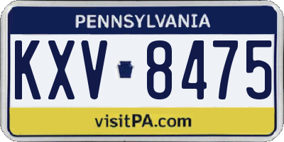 PA license plate KXV8475