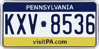 PA license plate KXV8536