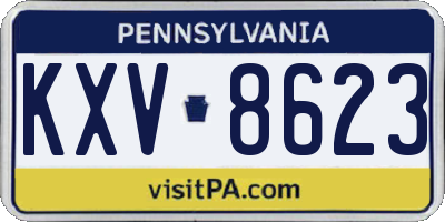 PA license plate KXV8623