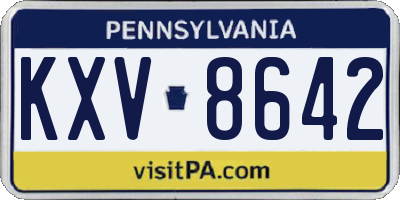 PA license plate KXV8642