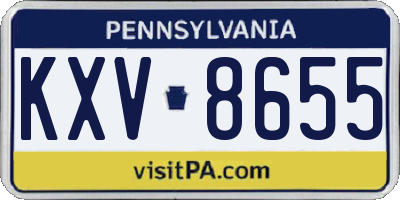 PA license plate KXV8655
