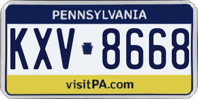 PA license plate KXV8668