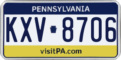 PA license plate KXV8706