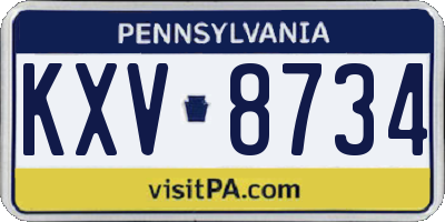 PA license plate KXV8734