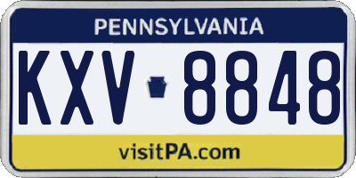 PA license plate KXV8848