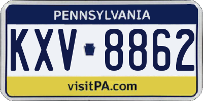 PA license plate KXV8862