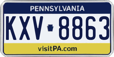 PA license plate KXV8863