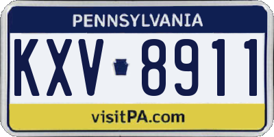 PA license plate KXV8911