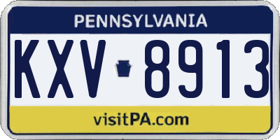 PA license plate KXV8913
