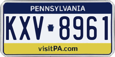 PA license plate KXV8961