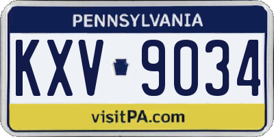 PA license plate KXV9034