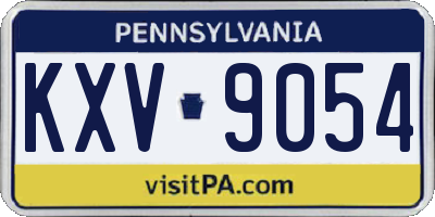 PA license plate KXV9054