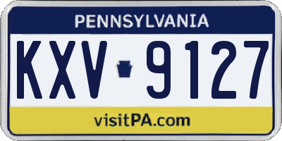 PA license plate KXV9127