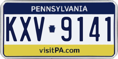 PA license plate KXV9141
