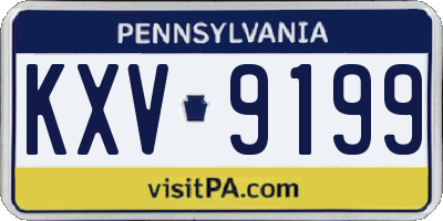 PA license plate KXV9199