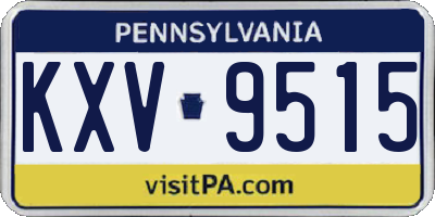 PA license plate KXV9515