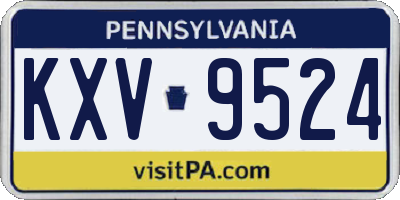PA license plate KXV9524