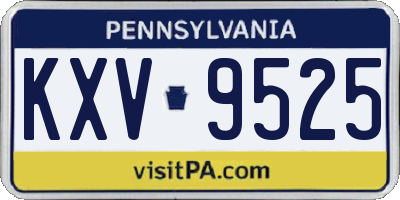 PA license plate KXV9525