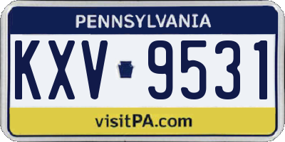 PA license plate KXV9531