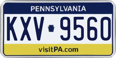 PA license plate KXV9560